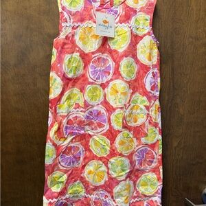 Stitching Fab Kids Citrus Print Dress - Pink